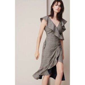 Elegant Plaid Ruffle Dress